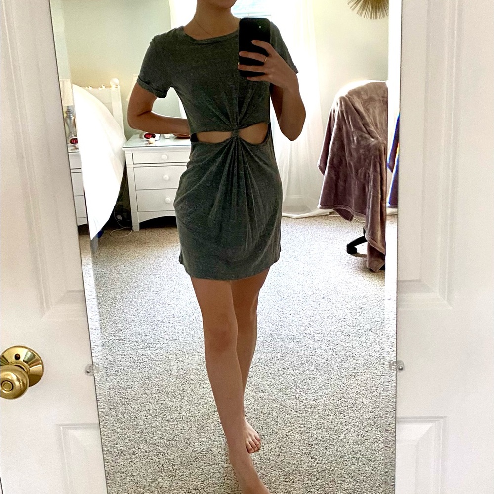 Urban outfitters honey punch cutout tie grey dress